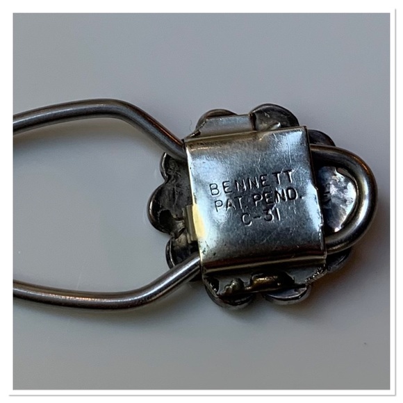 Vintage Bennett Pat Pending C-31 Zuni Sunface Keychain Mother Of Pearl Blue - Picture 7 of 8